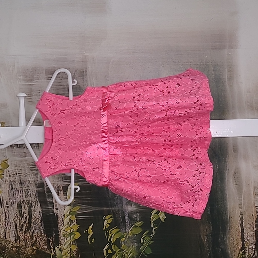 Cherokee Girls 6 to 9 months pink princess lacy dress sleeveless